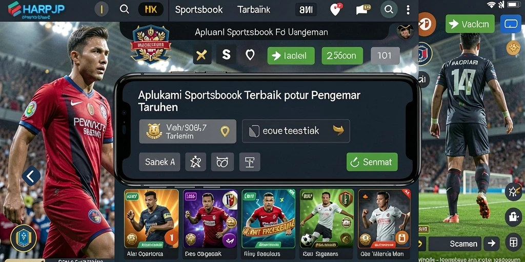 Tampilan gameplay <strong>HARAPJP</strong> yang menampilkan fitur taruhan olahraga.